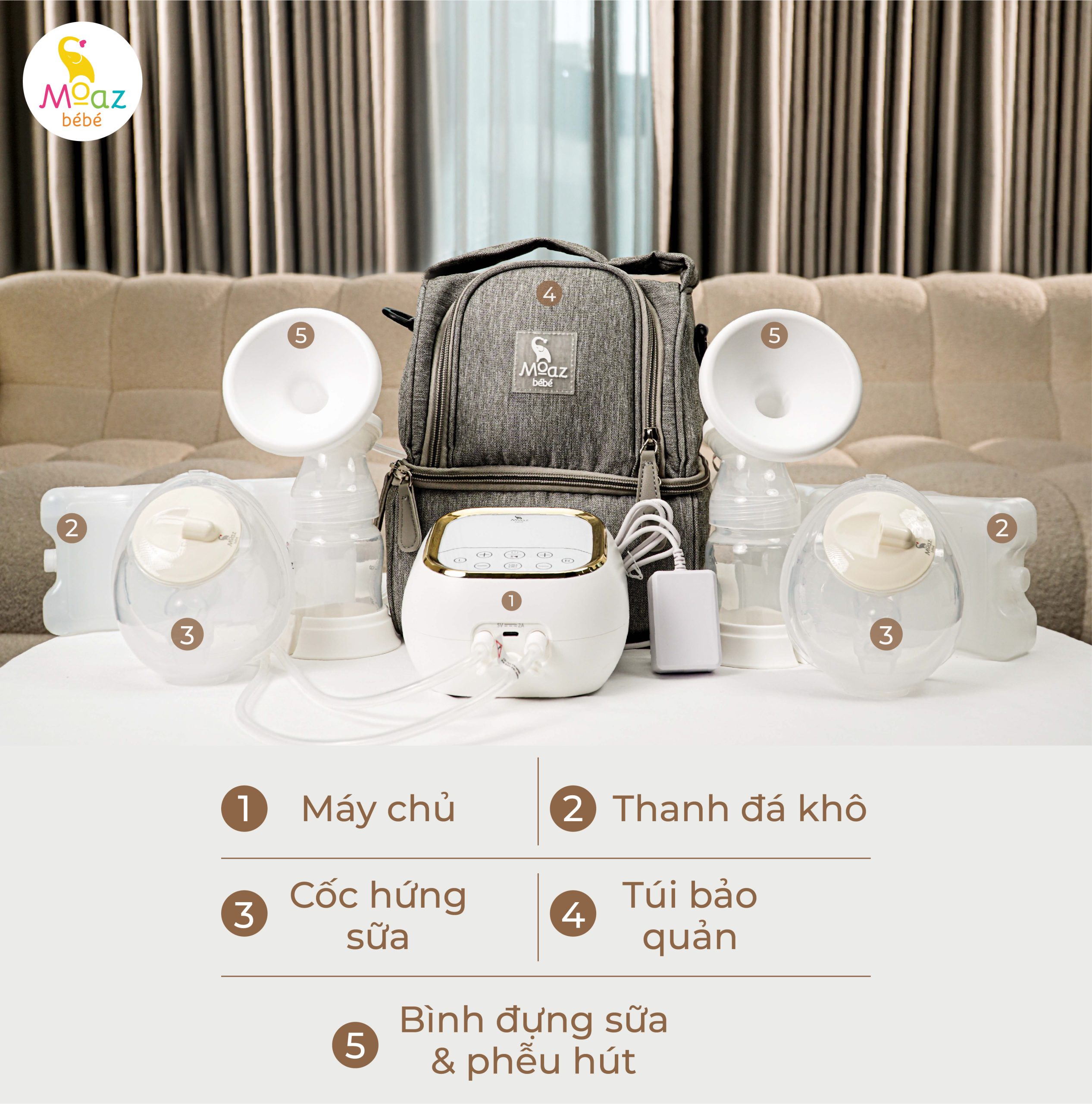 Cấu tạo máy hút sữa Moaz bebe MB090